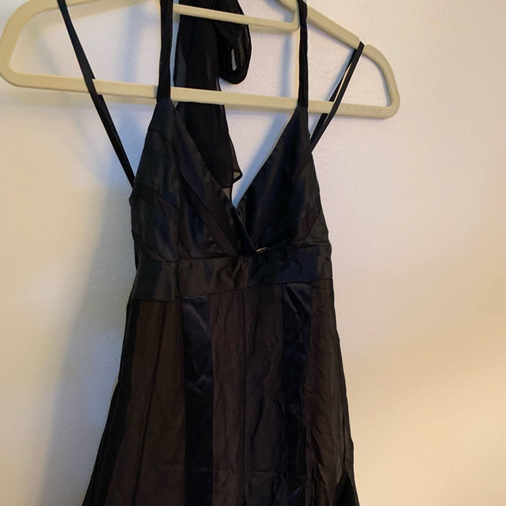 BCBG black dress perfect for holiday celebrations